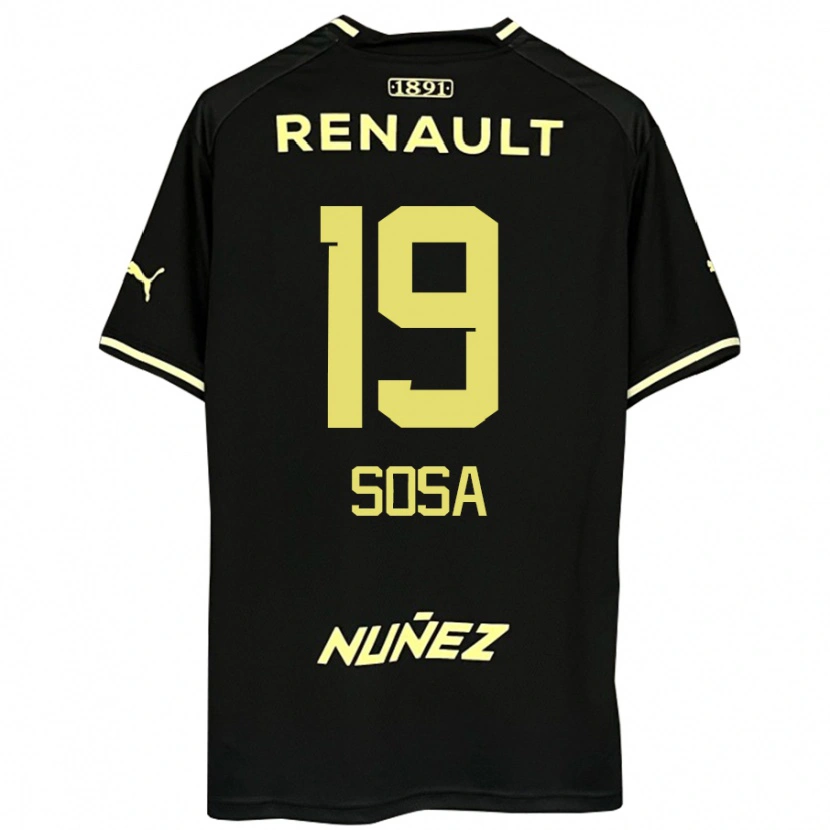 Danxen Bambino Maglia Diego Sosa #19 Nero Giallo Kit Gara Away 2025/26 Maglietta