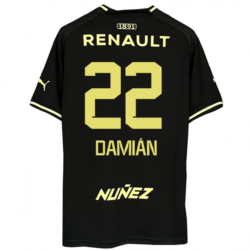 Danxen Bambino Maglia Damián Suárez #22 Nero Giallo Kit Gara Away 2025/26 Maglietta