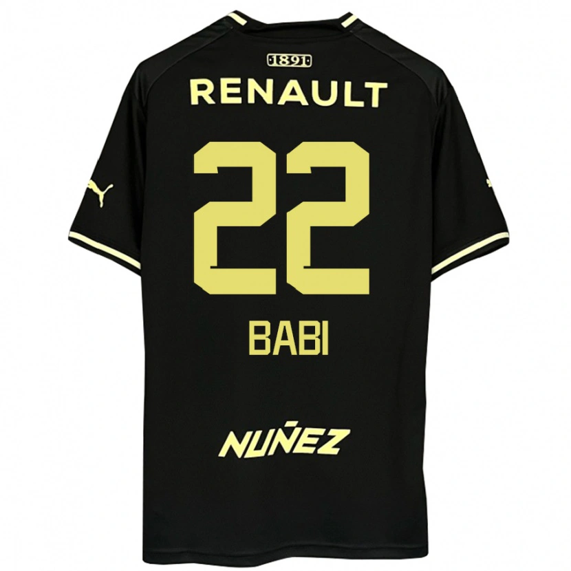 Danxen Bambino Maglia Matheus Babi #22 Nero Giallo Kit Gara Away 2025/26 Maglietta