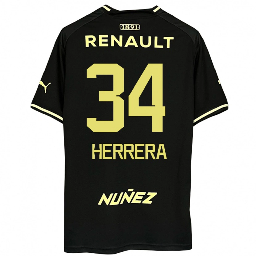 Danxen Bambino Maglia Nahuel Herrera #34 Nero Giallo Kit Gara Away 2025/26 Maglietta