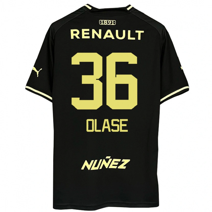 Danxen Bambino Maglia Tomás Olase #36 Nero Giallo Kit Gara Away 2025/26 Maglietta