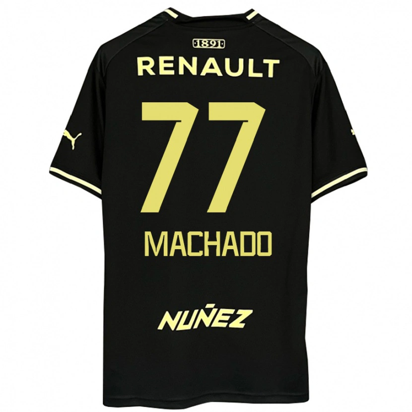 Danxen Bambino Maglia Alexander Machado #77 Nero Giallo Kit Gara Away 2025/26 Maglietta