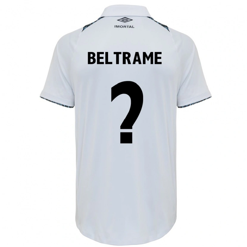 Danxen Bambino Maglia Thiago Beltrame #0 Bianco Blu Kit Gara Away 2025/26 Maglietta