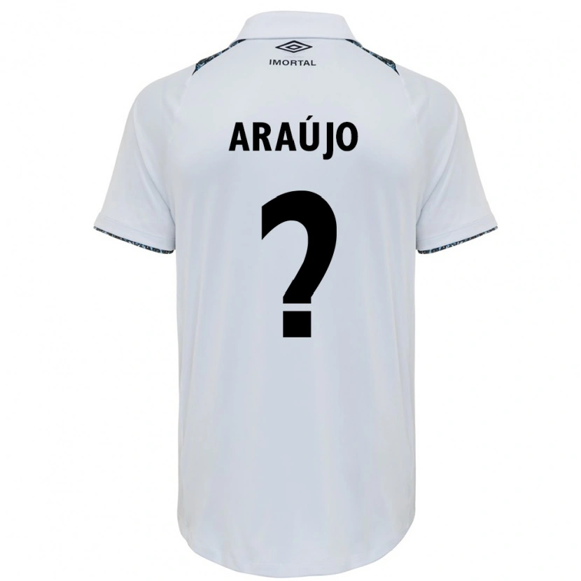Danxen Bambino Maglia João Araújo #0 Bianco Blu Kit Gara Away 2025/26 Maglietta