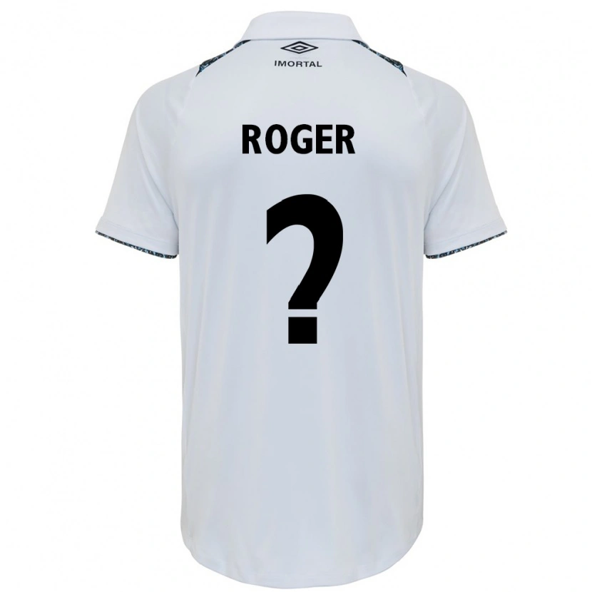 Danxen Bambino Maglia Roger #0 Bianco Blu Kit Gara Away 2025/26 Maglietta