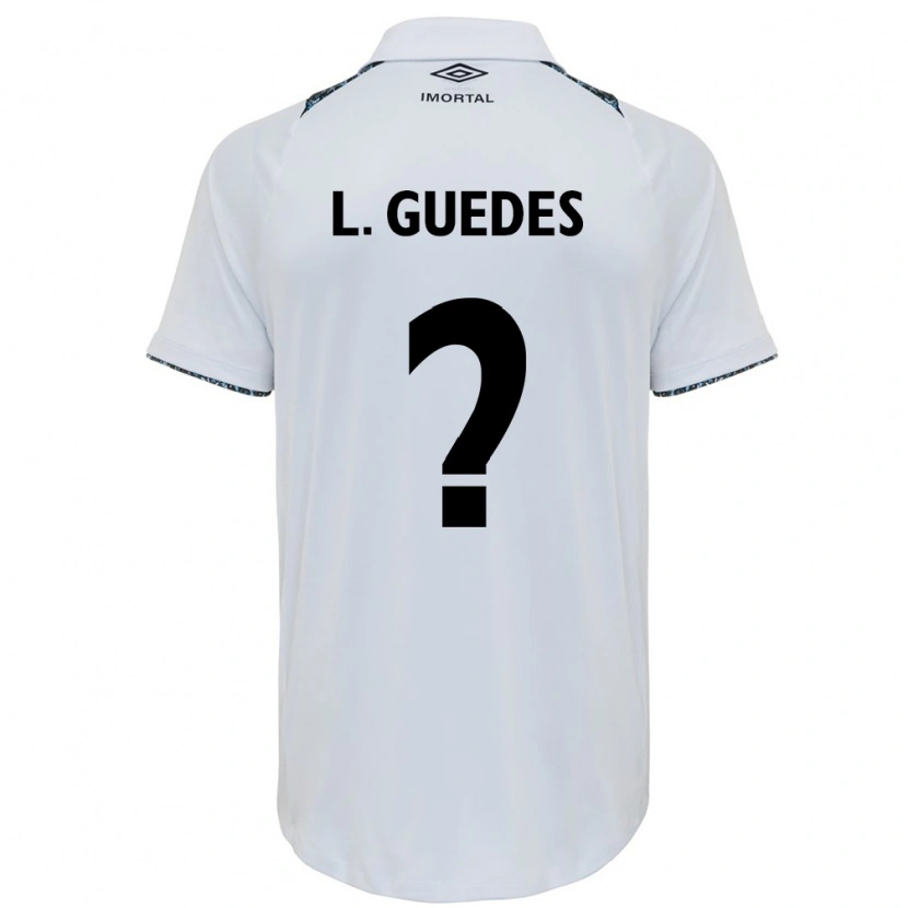 Danxen Bambino Maglia Luis Guedes #0 Bianco Blu Kit Gara Away 2025/26 Maglietta