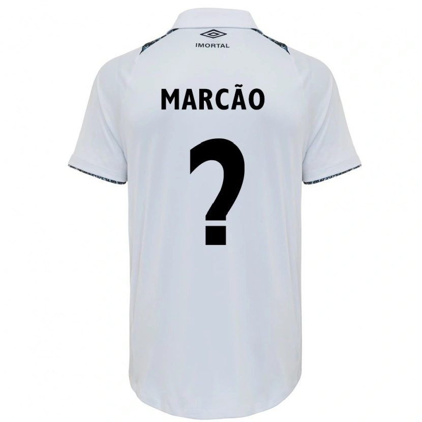 Danxen Bambino Maglia Marcão #0 Bianco Blu Kit Gara Away 2025/26 Maglietta