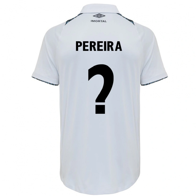 Danxen Bambino Maglia Kevin Pereira #0 Bianco Blu Kit Gara Away 2025/26 Maglietta