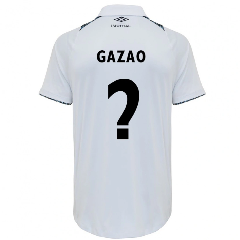 Danxen Bambino Maglia Gazão #0 Bianco Blu Kit Gara Away 2025/26 Maglietta