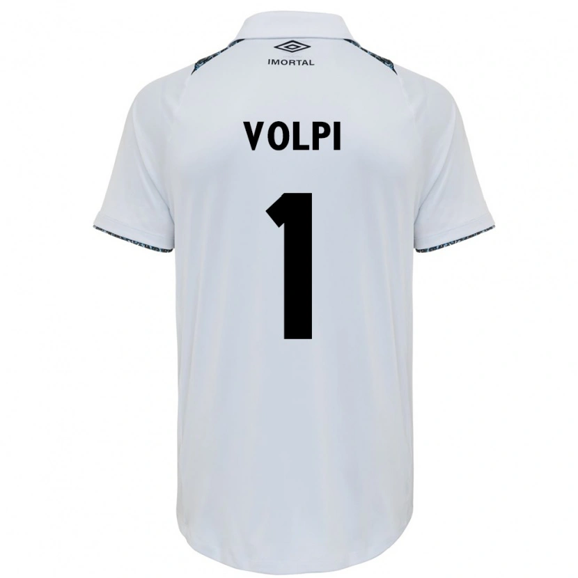 Danxen Bambino Maglia Tiago Volpi #1 Bianco Blu Kit Gara Away 2025/26 Maglietta