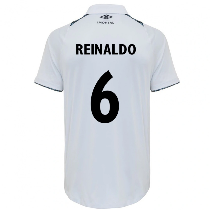 Danxen Bambino Maglia Reinaldo #6 Bianco Blu Kit Gara Away 2025/26 Maglietta