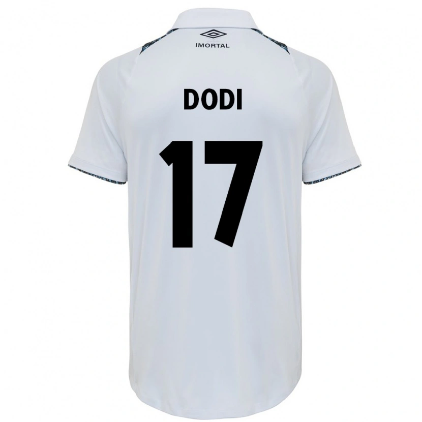 Danxen Bambino Maglia Dodi #17 Bianco Blu Kit Gara Away 2025/26 Maglietta