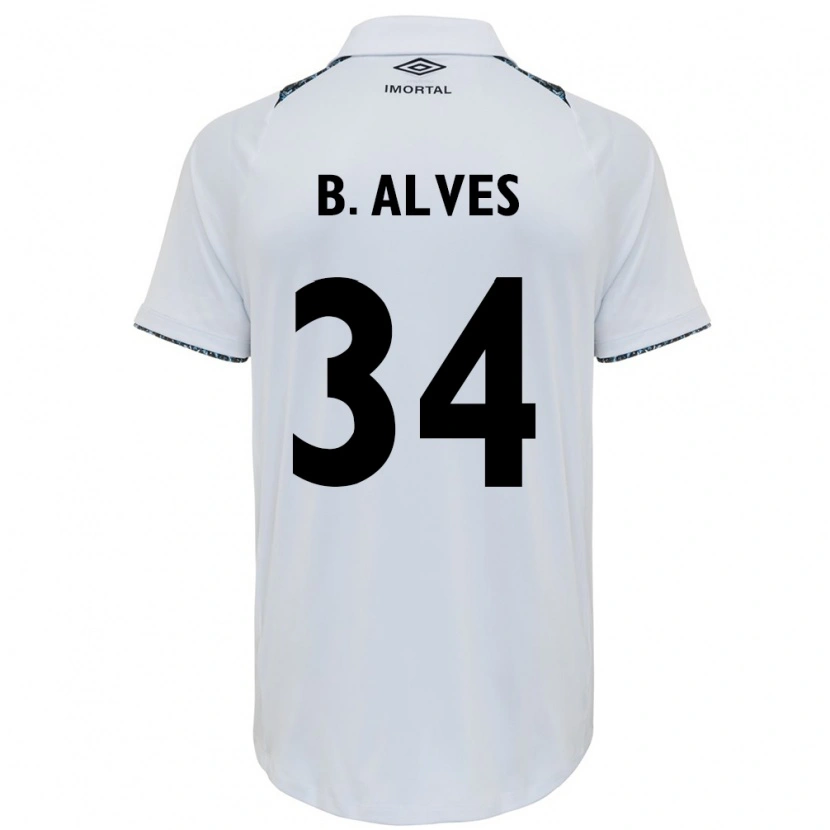 Danxen Bambino Maglia Bruno Alves #34 Bianco Blu Kit Gara Away 2025/26 Maglietta