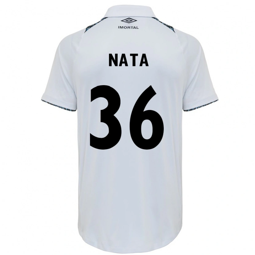 Danxen Bambino Maglia Natã #36 Bianco Blu Kit Gara Away 2025/26 Maglietta