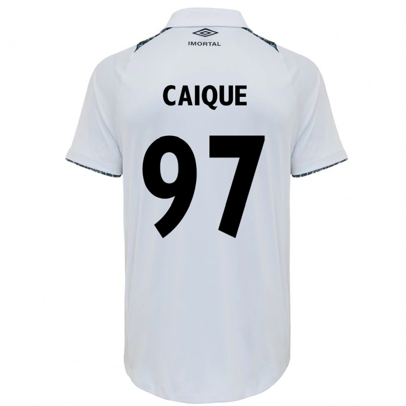 Danxen Bambino Maglia Caíque #97 Bianco Blu Kit Gara Away 2025/26 Maglietta