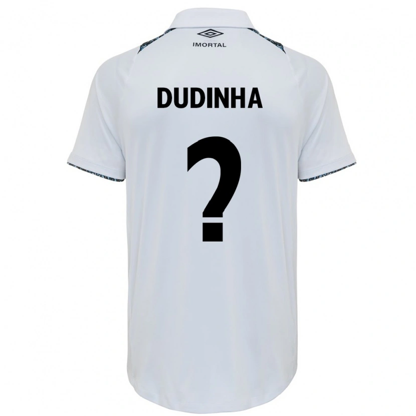Danxen Bambino Maglia Dudinha #0 Bianco Blu Kit Gara Away 2025/26 Maglietta
