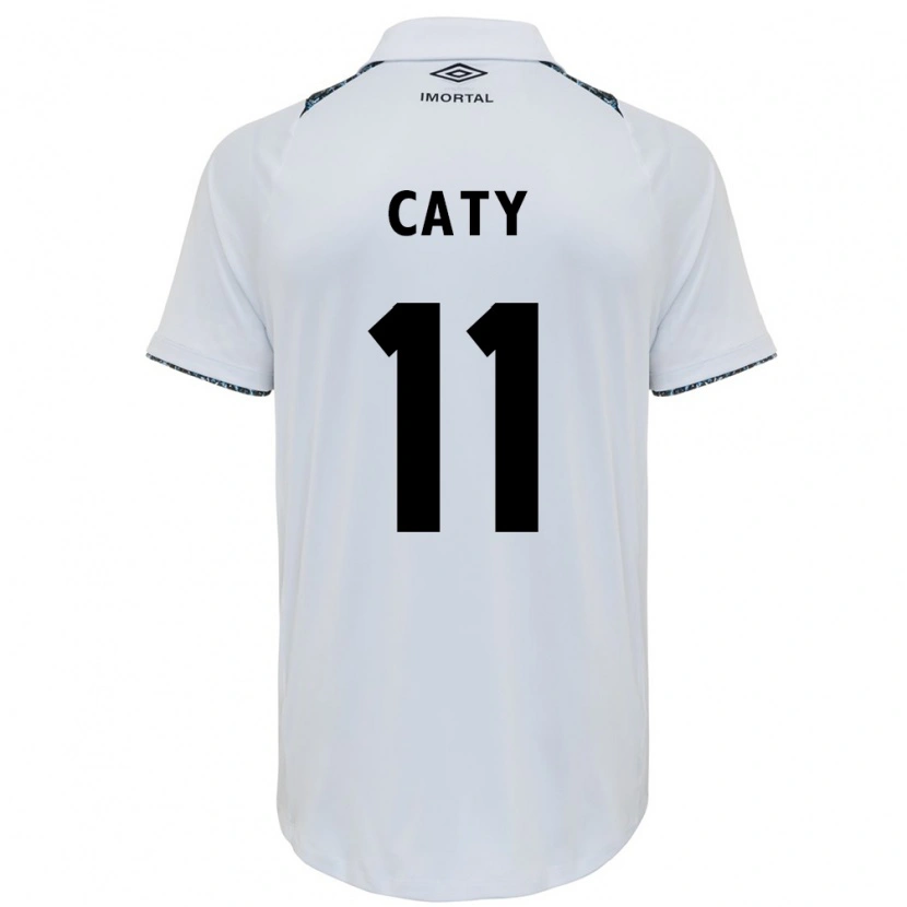 Danxen Bambino Maglia Caty #11 Bianco Blu Kit Gara Away 2025/26 Maglietta