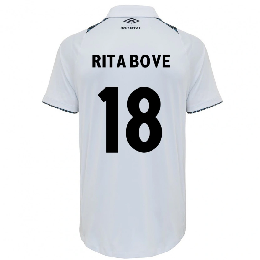 Danxen Bambino Maglia Rita Bove #18 Bianco Blu Kit Gara Away 2025/26 Maglietta