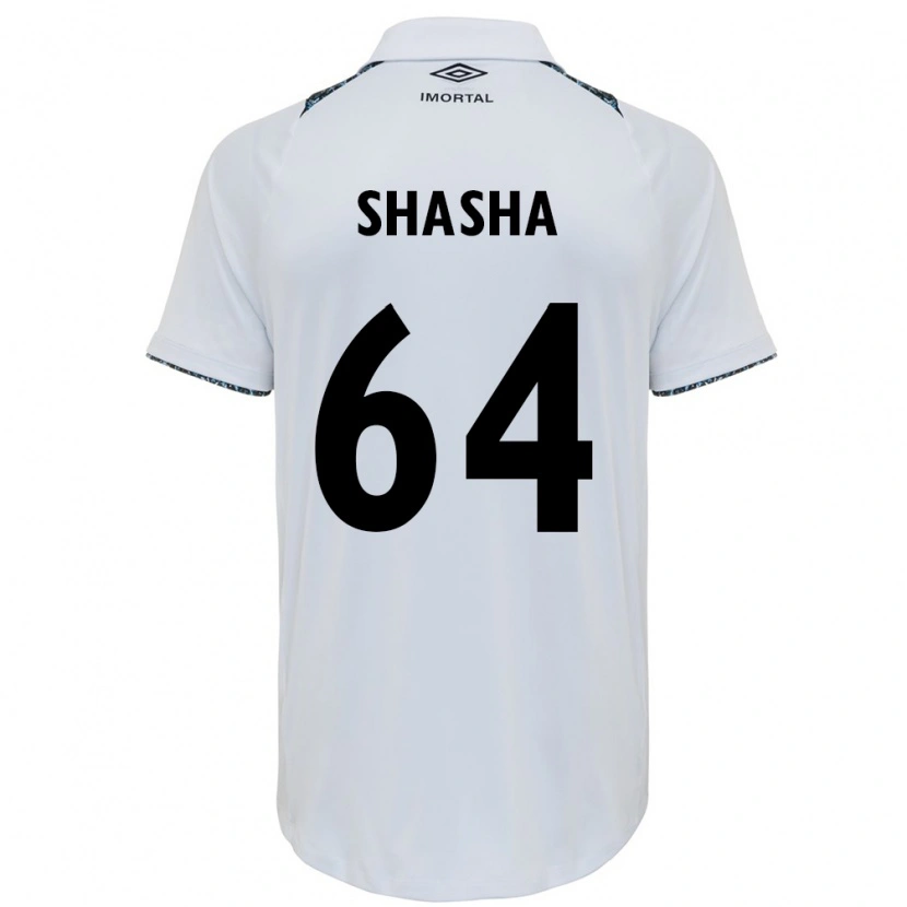 Danxen Bambino Maglia Shashá #64 Bianco Blu Kit Gara Away 2025/26 Maglietta