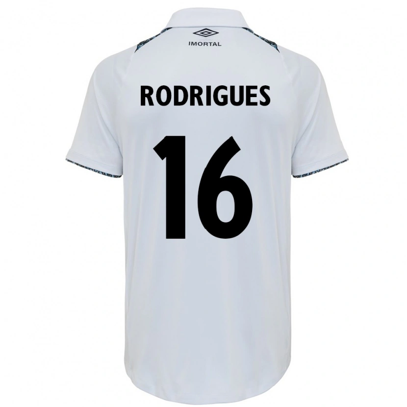 Danxen Bambino Maglia Fernanda Garay Rodrigues #16 Bianco Blu Kit Gara Away 2025/26 Maglietta