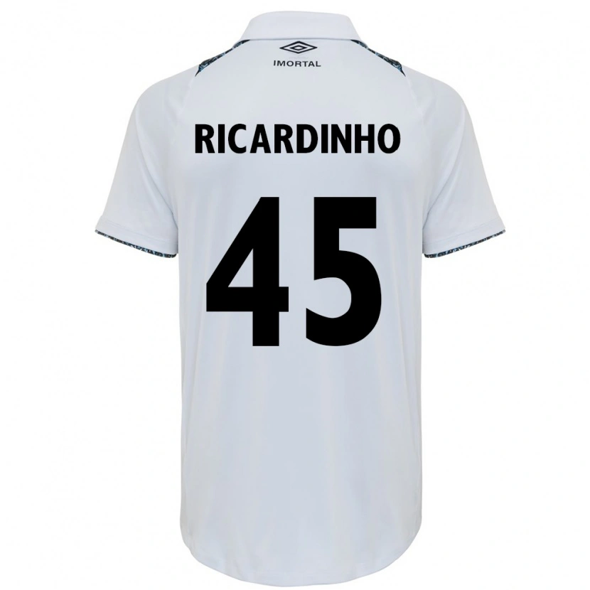 Danxen Bambino Maglia Ricardinho #45 Bianco Blu Kit Gara Away 2025/26 Maglietta