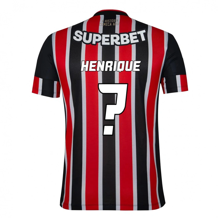 Danxen Bambino Maglia Luiz Henrique #0 Nero Rosso Kit Gara Away 2025/26 Maglietta