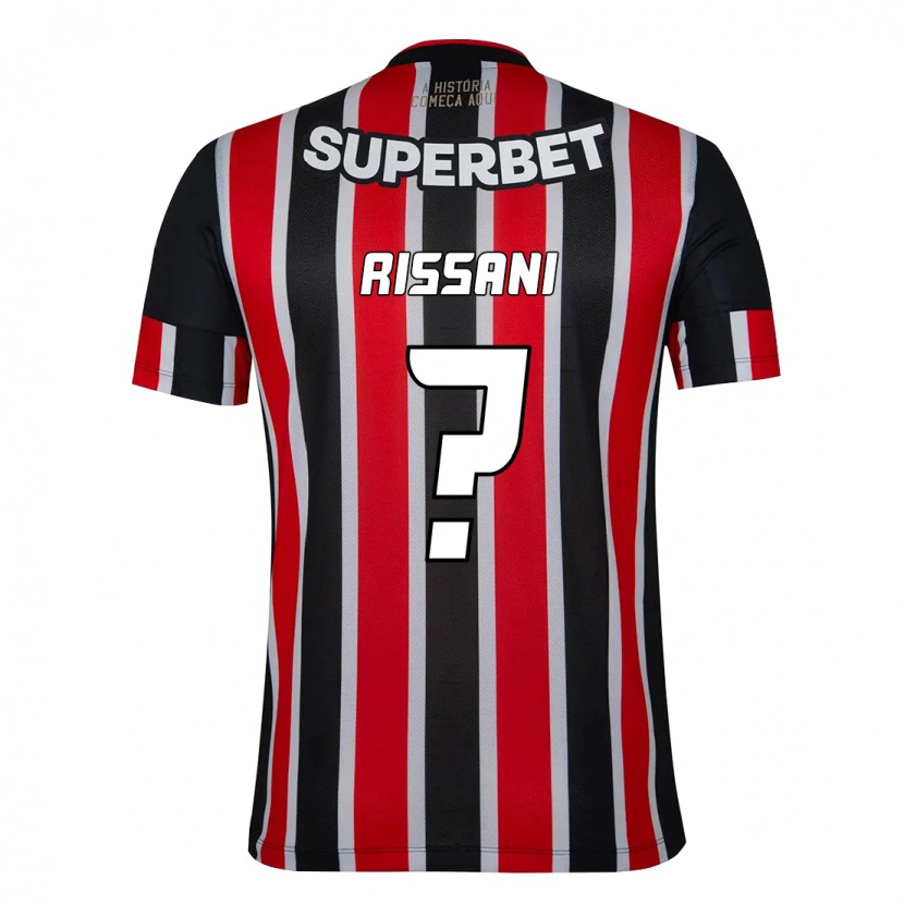 Danxen Bambino Maglia Felipe Rissani #0 Nero Rosso Kit Gara Away 2025/26 Maglietta