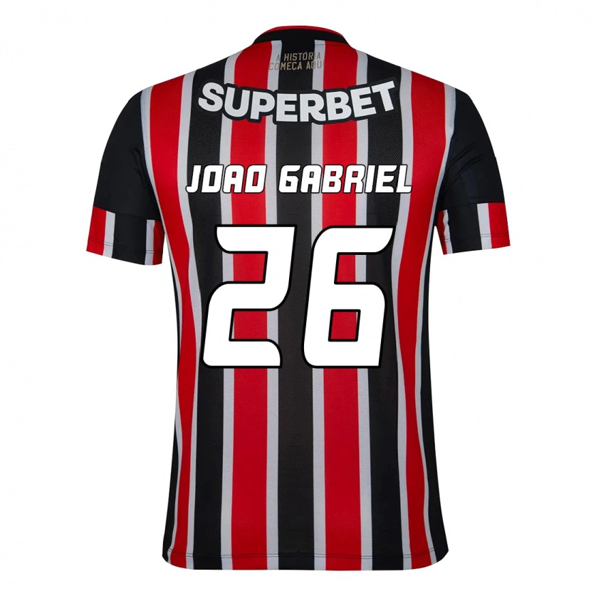 Danxen Bambino Maglia João Gabriel #26 Nero Rosso Kit Gara Away 2025/26 Maglietta
