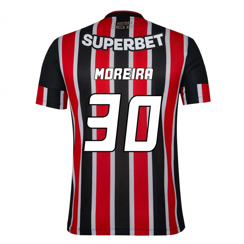 Danxen Bambino Maglia João Moreira #30 Nero Rosso Kit Gara Away 2025/26 Maglietta