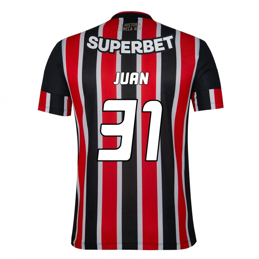 Danxen Bambino Maglia Juan #31 Nero Rosso Kit Gara Away 2025/26 Maglietta