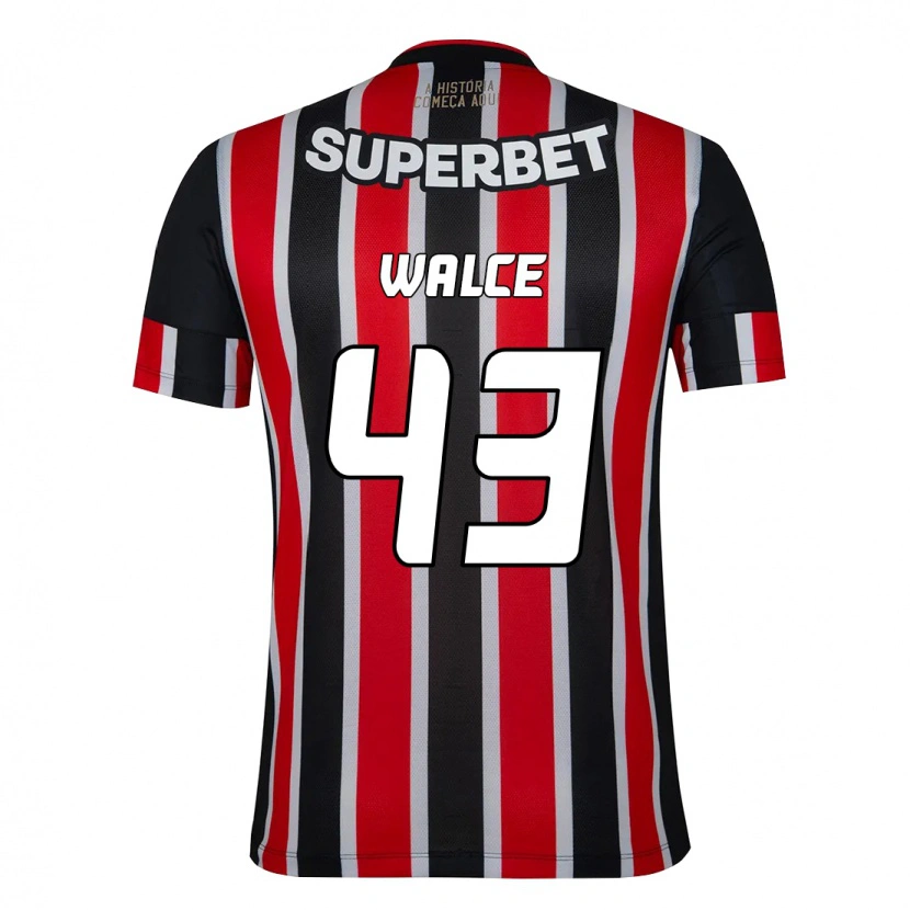 Danxen Bambino Maglia Walce #43 Nero Rosso Kit Gara Away 2025/26 Maglietta
