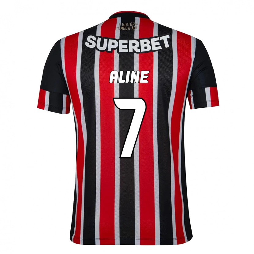 Danxen Bambino Maglia Aline #7 Nero Rosso Kit Gara Away 2025/26 Maglietta