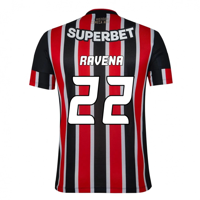 Danxen Bambino Maglia Ravena #22 Nero Rosso Kit Gara Away 2025/26 Maglietta