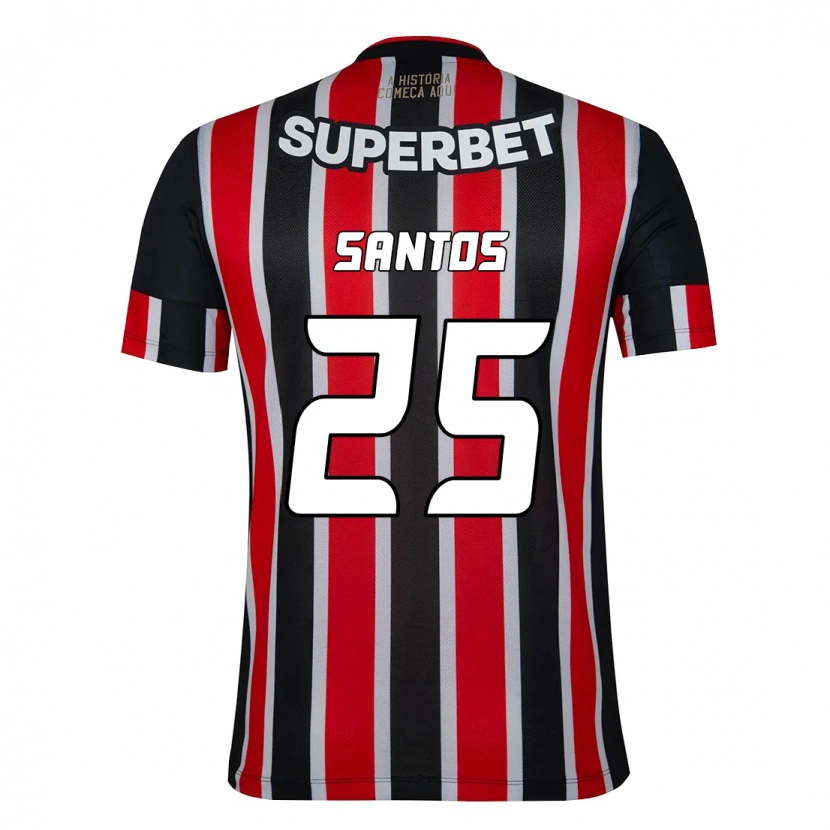 Danxen Bambino Maglia Mariana Santos #25 Nero Rosso Kit Gara Away 2025/26 Maglietta
