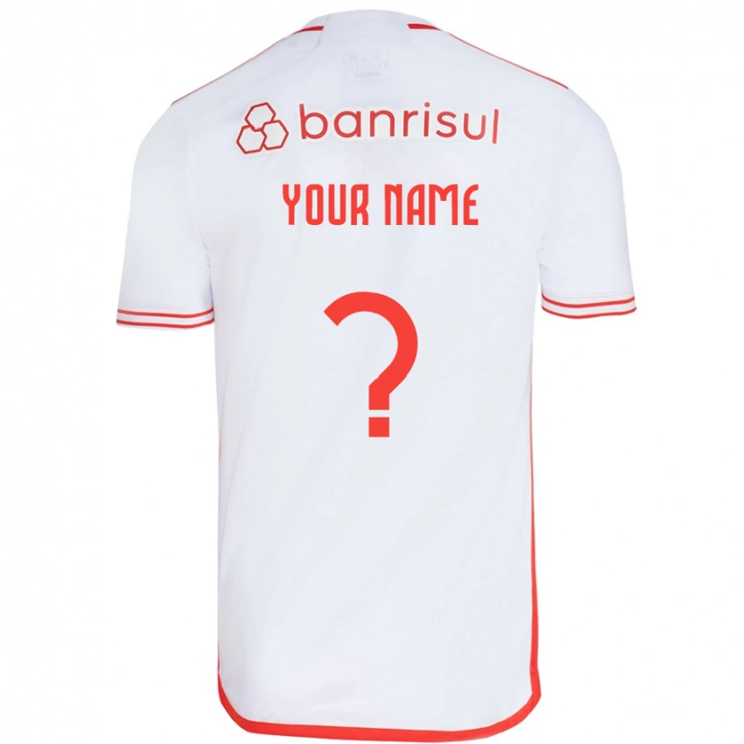 Danxen Bambino Maglia Il Tuo Nome #0 Bianco Rosso Kit Gara Away 2025/26 Maglietta