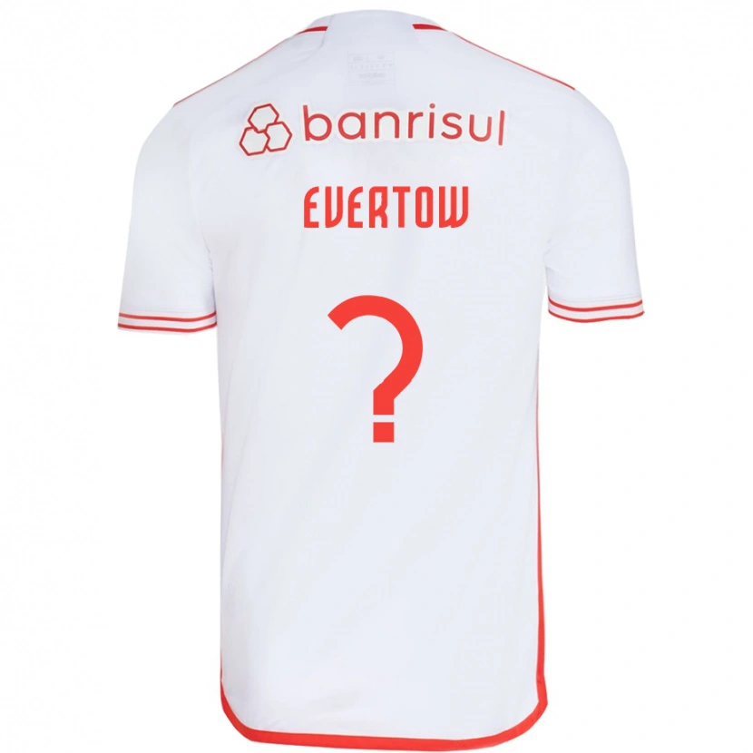 Danxen Bambino Maglia Evertow #0 Bianco Rosso Kit Gara Away 2025/26 Maglietta