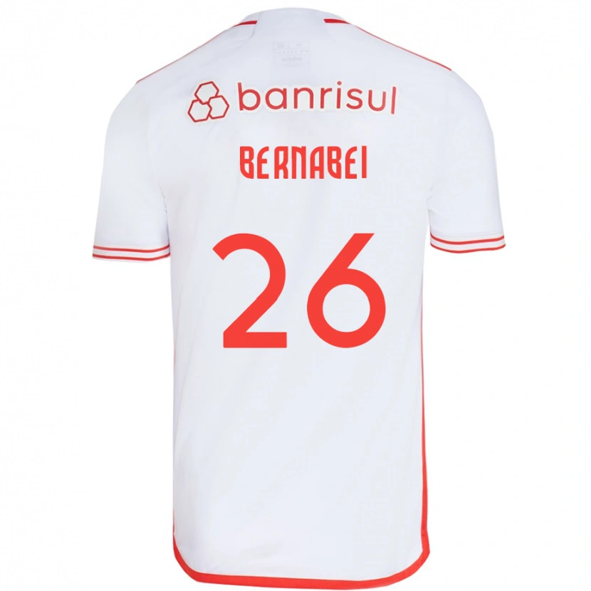 Danxen Bambino Maglia Alexandro Bernabei #26 Bianco Rosso Kit Gara Away 2025/26 Maglietta