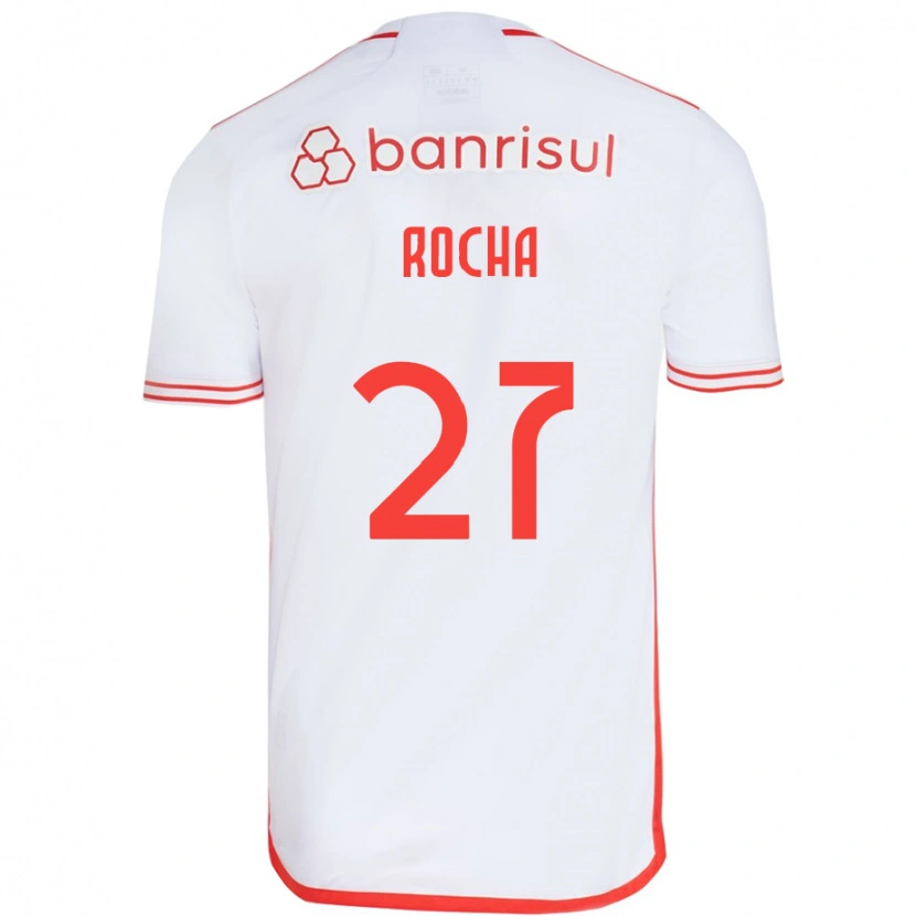 Danxen Bambino Maglia Kaique Rocha #27 Bianco Rosso Kit Gara Away 2025/26 Maglietta