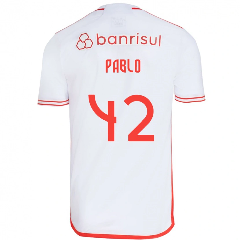 Danxen Bambino Maglia Pablo #42 Bianco Rosso Kit Gara Away 2025/26 Maglietta