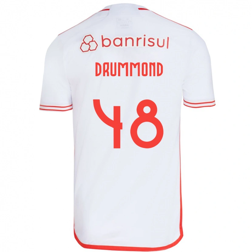 Danxen Bambino Maglia Lucca Drummond #48 Bianco Rosso Kit Gara Away 2025/26 Maglietta