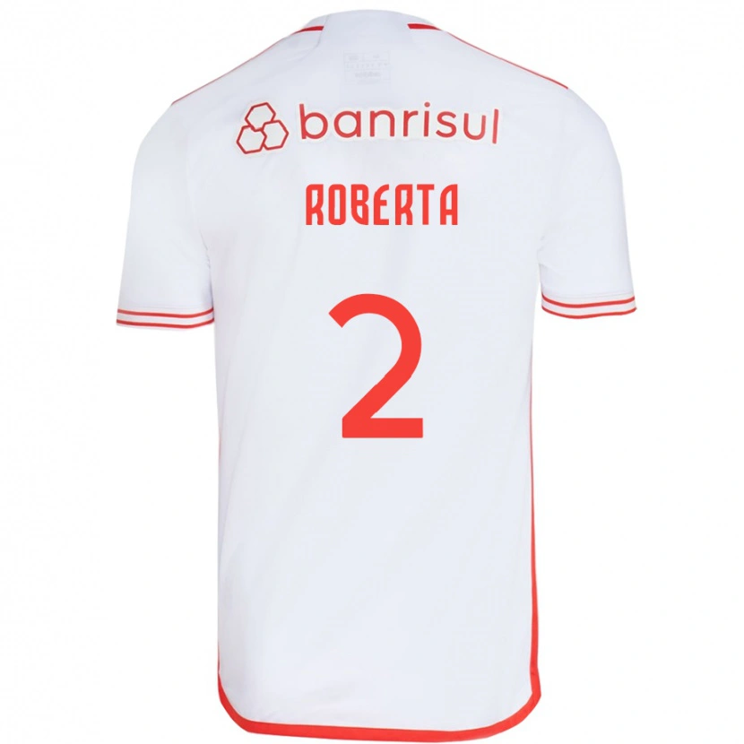 Danxen Bambino Maglia Roberta #2 Bianco Rosso Kit Gara Away 2025/26 Maglietta