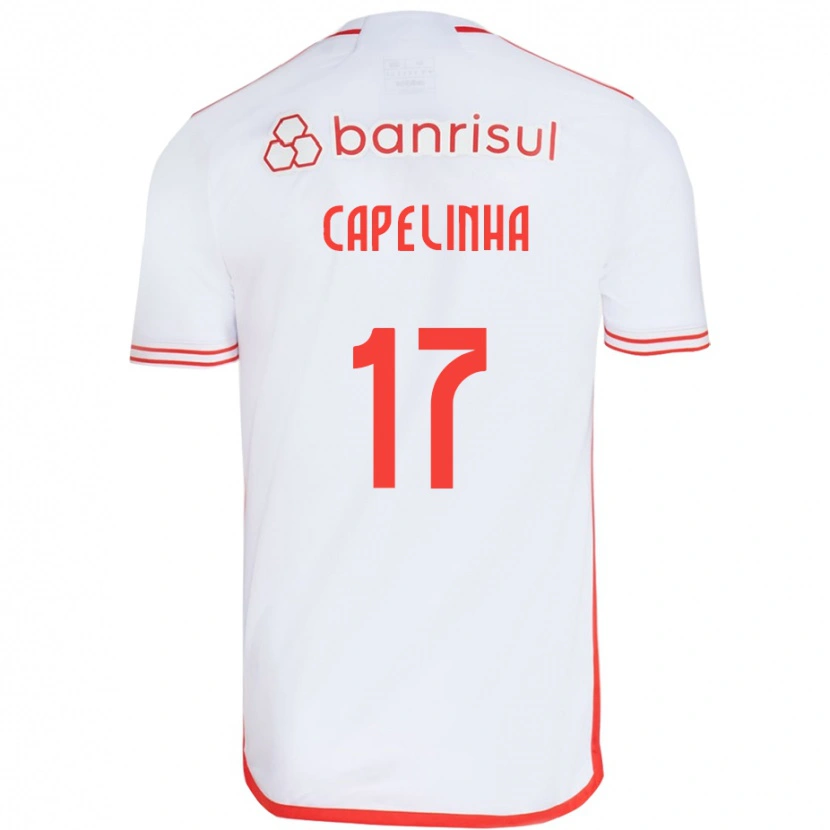 Danxen Bambino Maglia Capelinha #17 Bianco Rosso Kit Gara Away 2025/26 Maglietta