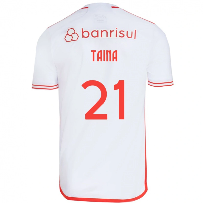 Danxen Bambino Maglia Tainá #21 Bianco Rosso Kit Gara Away 2025/26 Maglietta