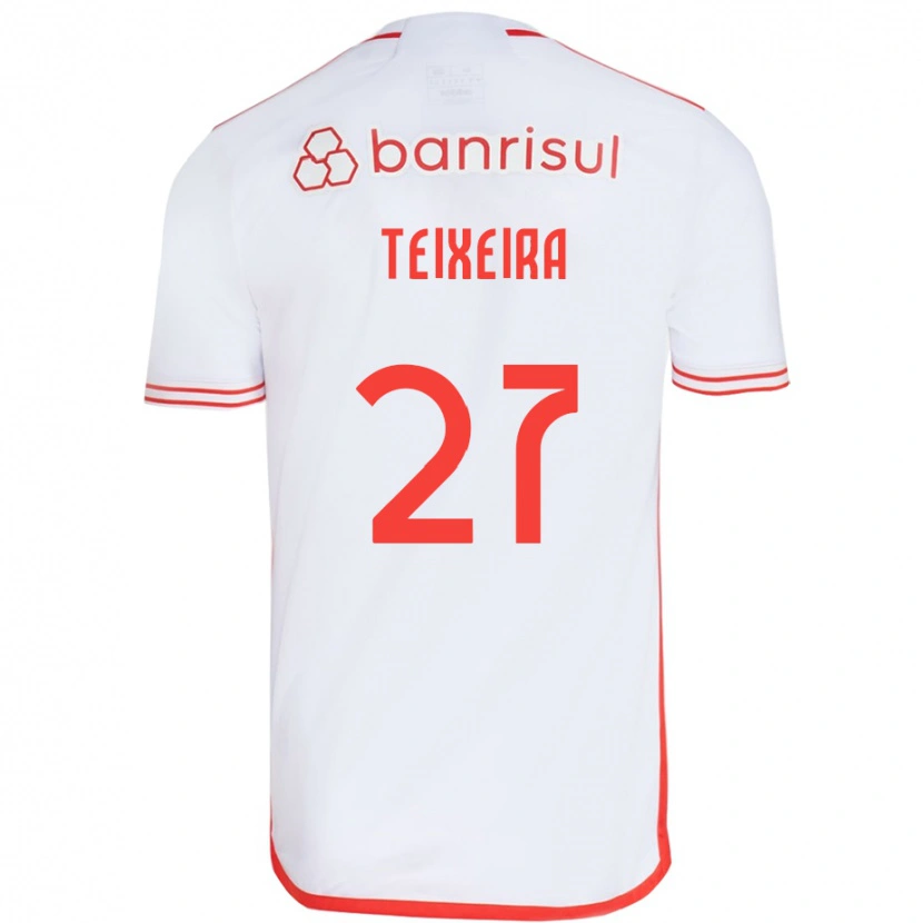 Danxen Bambino Maglia Danny Teixeira #27 Bianco Rosso Kit Gara Away 2025/26 Maglietta