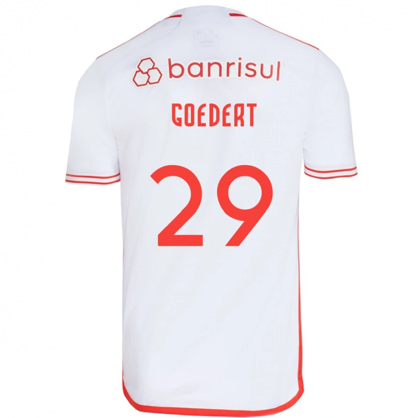 Danxen Bambino Maglia Alice Goedert #29 Bianco Rosso Kit Gara Away 2025/26 Maglietta