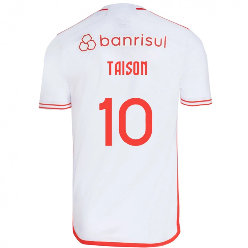 Danxen Bambino Maglia Taison #10 Bianco Rosso Kit Gara Away 2025/26 Maglietta