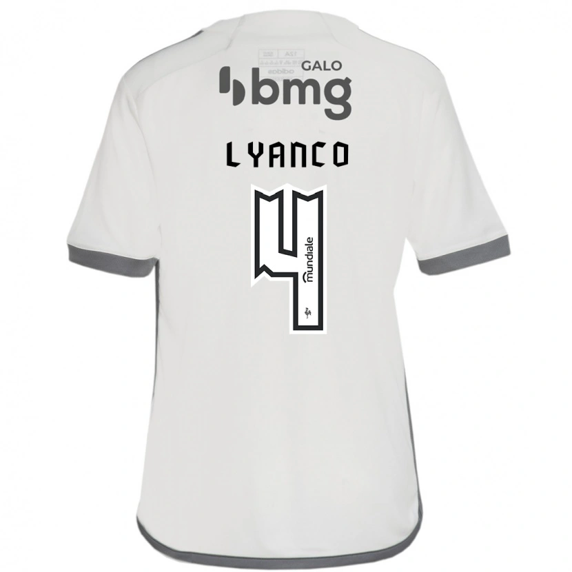 Danxen Bambino Maglia Lyanco #4 Bianco Sporco Kit Gara Away 2025/26 Maglietta