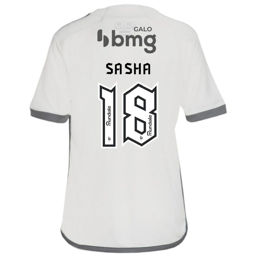 Danxen Bambino Maglia Eduardo Sasha #18 Bianco Sporco Kit Gara Away 2025/26 Maglietta