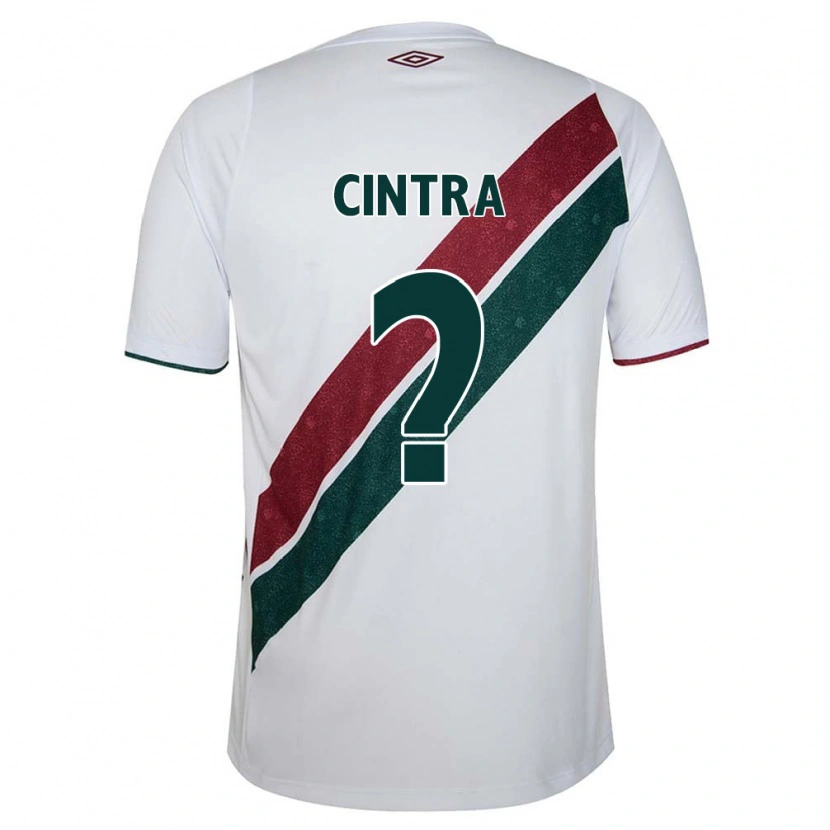 Danxen Bambino Maglia Gustavo Cintra #0 Bianco Verde Borgogna Kit Gara Away 2025/26 Maglietta