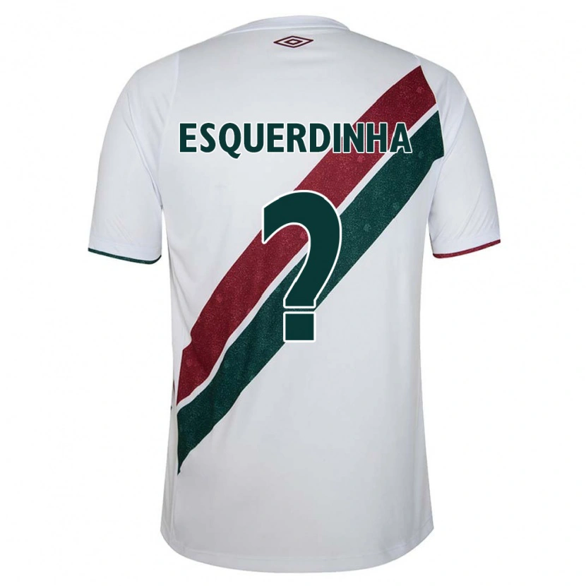 Danxen Bambino Maglia Esquerdinha #0 Bianco Verde Borgogna Kit Gara Away 2025/26 Maglietta
